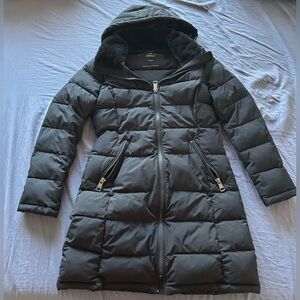Andrew Marc Charcoal Puffer Coat with Hood
